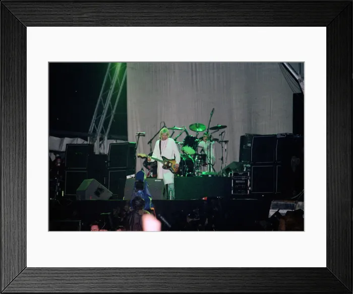 Framed Print : Seattle-based grunge rock group Nirvana, on stage during the group