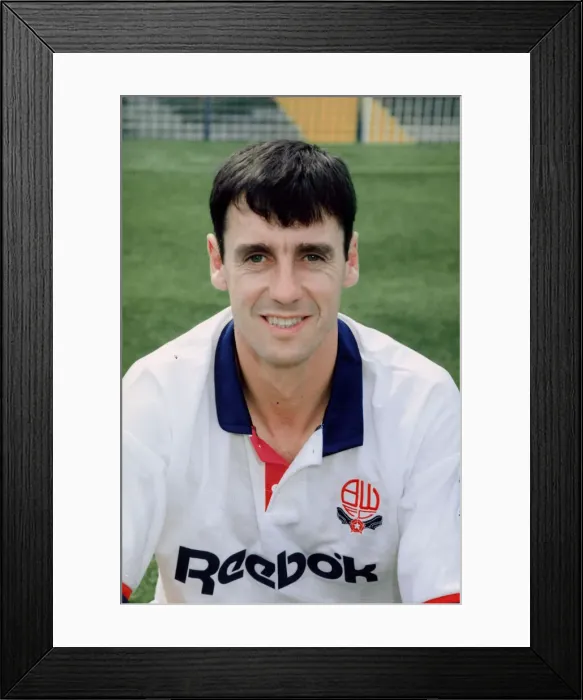 Framed Print : Portrait of Bolton Wanderers footballer David Burke. August 1992 Framed Print : Portrait of Bolton Wanderers footballer David Burke. August 1992