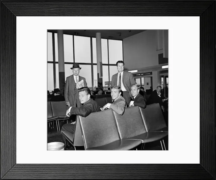 Framed Print : England team at Heathrow as they take a flight to Belfast for their upcoming