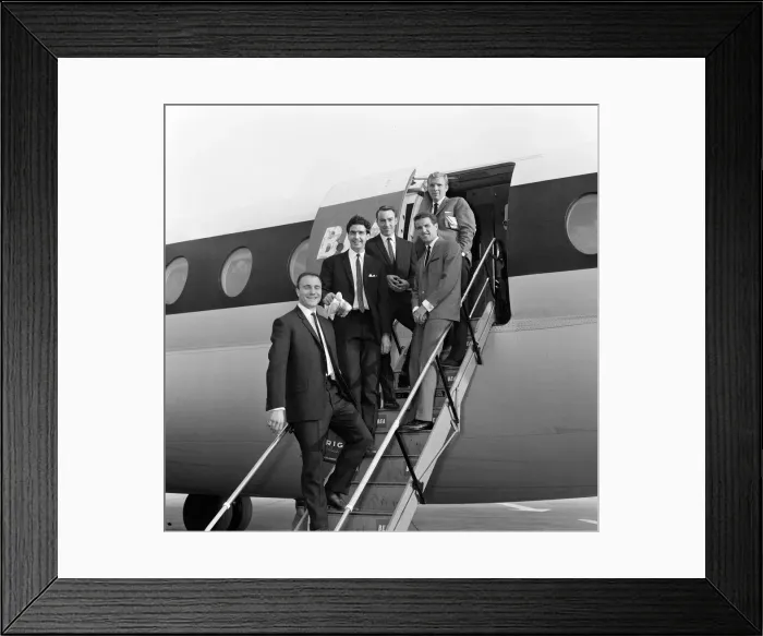 Framed Print : England team board their plane at Heathrow as they take a flight to Ireland for their Framed Print : England team board their plane at Heathrow as they take a flight to Ireland for their