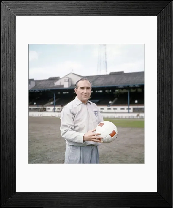 Framed Print : England manager Alf Ramsey takes charge of an England training session. May 1963
