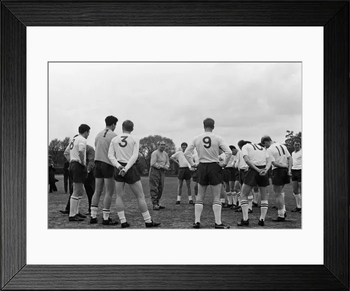 Framed Print : England team training session at Roehampton led by manager Alf Ramsey. 4th May 1964 Framed Print : England team training session at Roehampton led by manager Alf Ramsey. 4th May 1964