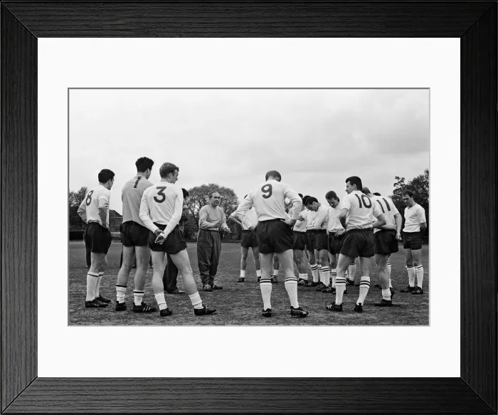 Framed Print : England team training session at Roehampton led by manager Alf Ramsey. 4th May 1964 Framed Print : England team training session at Roehampton led by manager Alf Ramsey. 4th May 1964