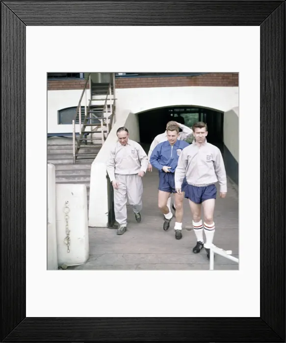 Framed Print : England manager Alf Ramsey takes charge of an England training session. May 1963