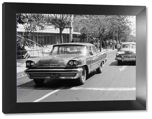 Classic American cars on the streets of Havana, Cuba 21st May 1978