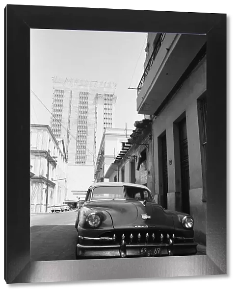 A classic American De Soto car seen here in the back streets of Havana