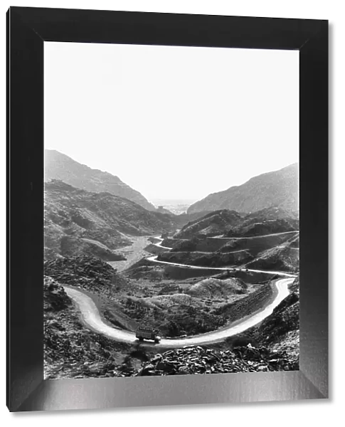 The road connecting Pakistan with Afghanistan through the Khyber Pass. April 1977