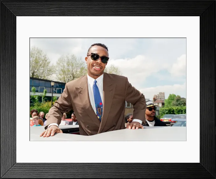 Framed Print : American rapper MC Hammer visiting Stockwell Park Comprehensive school in south London