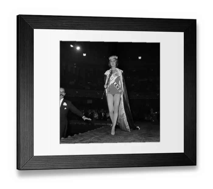 Framed Print : 18-year-old Marita Lindahl of Finland is awarded the title of MIss World 1957 Framed Print : 18-year-old Marita Lindahl of Finland is awarded the title of MIss World 1957