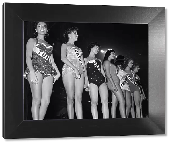 18-year-old Marita Lindahl of Finland is awarded the title of MIss World 1957 at