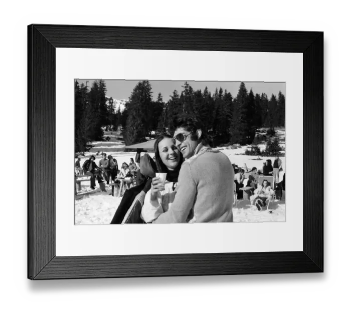 Framed Print : Formula One motor racing driver Francois Cevert enjoys some time off with a girl friend