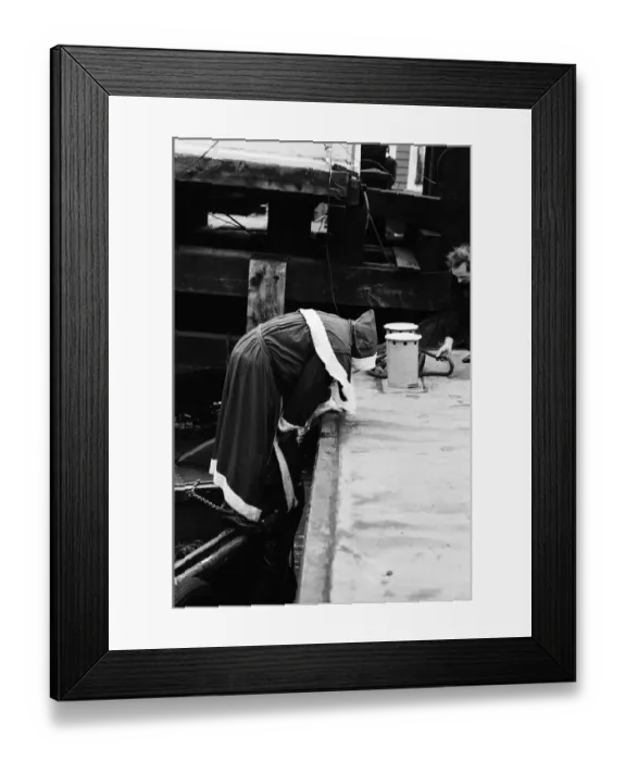 Framed Print : Father Christmas was on his way to a party in aid of