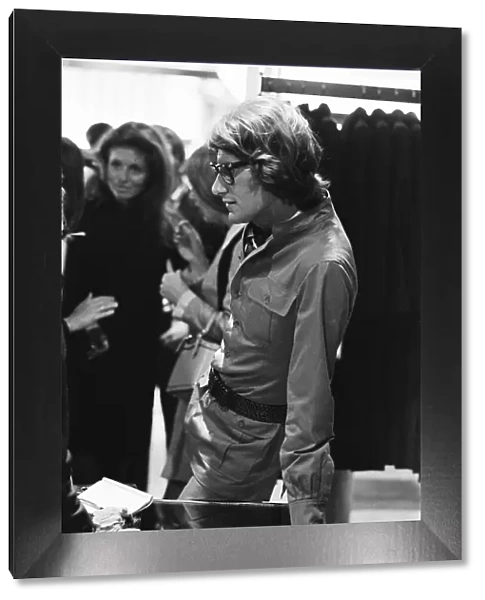 Yves Saint Laurent, designer, pictured at his first London Rive Gauche store on New Bond