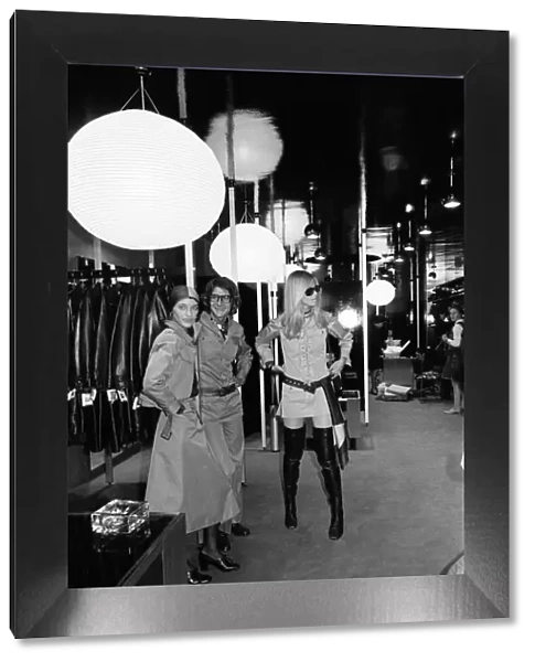 Yves Saint Laurent, designer pictured inside his first London Rive Gauche store on New