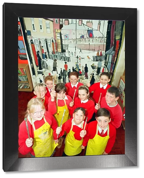 Budding artists at St Albans Primary School, Redcar, with their giant copy of a painting