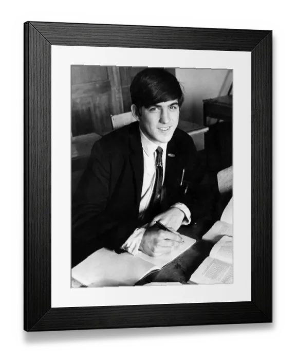 Framed Print : Fifteen year old Birmingham City footballer Bob Latchford returns to his school work