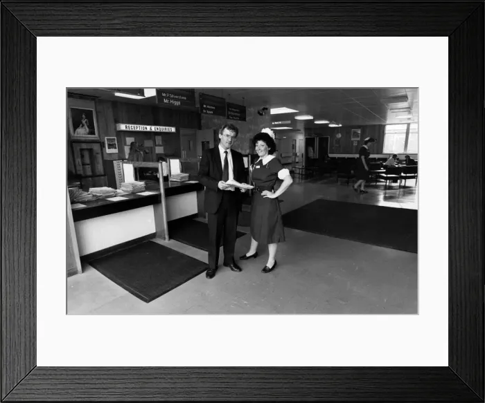 Framed Print : Queen Elizabeth Hospital, Sheriff Hill, Gateshead, England. 1st September 1989