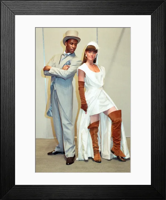 Framed Print : The National Bridal Fair held at the NEC. Devon Johnson wearing Moss Bros Framed Print : The National Bridal Fair held at the NEC. Devon Johnson wearing Moss Bros