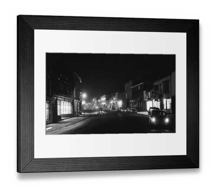 Framed Print : Henley High Street by night circa January 1968 Framed Print : Henley High Street by night circa January 1968