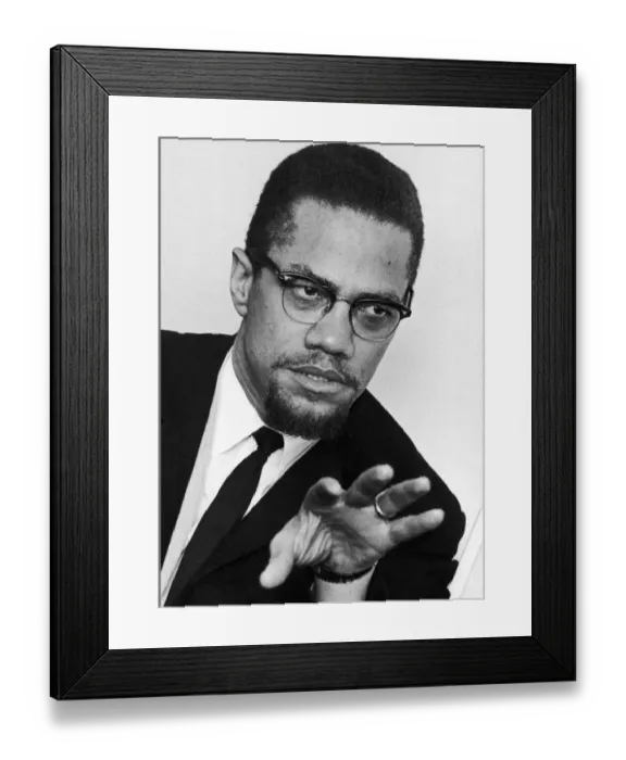 Framed Print : Malcolm X African-American Muslim minister and human rights activist seen here shortly