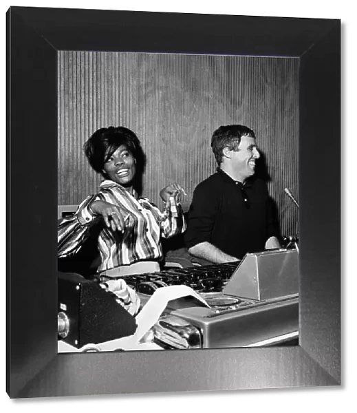 Burt Bacharach and Dionne Warwick recording a song at the Pye studios in London