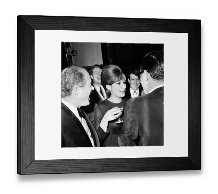 Framed Print : Barbra Streisand, Champagne reception, after West End premiere of Funny Girl Framed Print : Barbra Streisand, Champagne reception, after West End premiere of Funny Girl