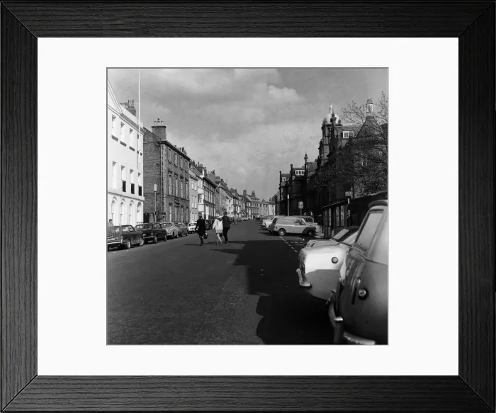 Framed Print : Street scene in Durham City, County Durham. 24th May 1969 Framed Print : Street scene in Durham City, County Durham. 24th May 1969