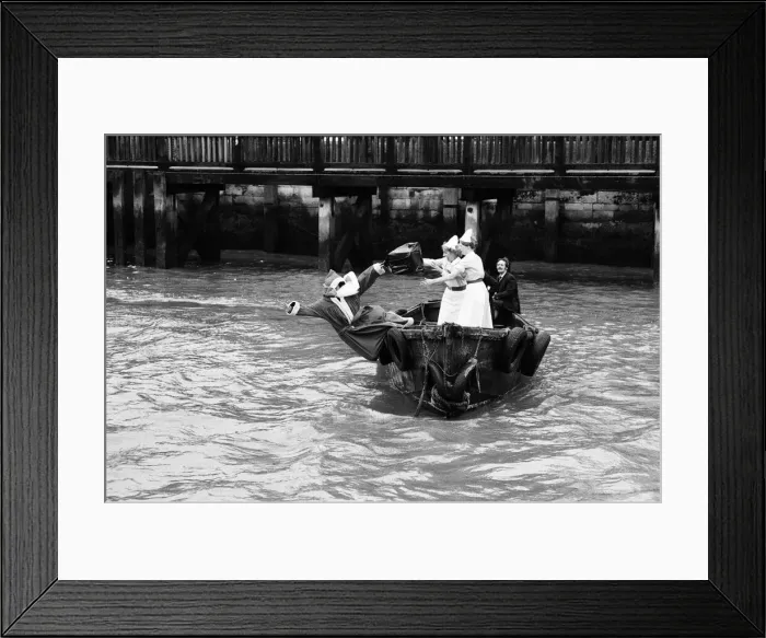 Framed Print : Father Christmas, on his way to a party in aid of Save Tadworth Court Hospital Framed Print : Father Christmas, on his way to a party in aid of Save Tadworth Court Hospital