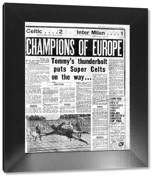 Daily Record ragout 26th May 1967 26  /  05  /  67 Celtic FC win the European Cup