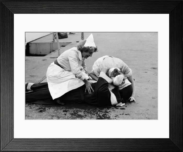 Framed Print : Father Christmas was on his way to a party in aid of