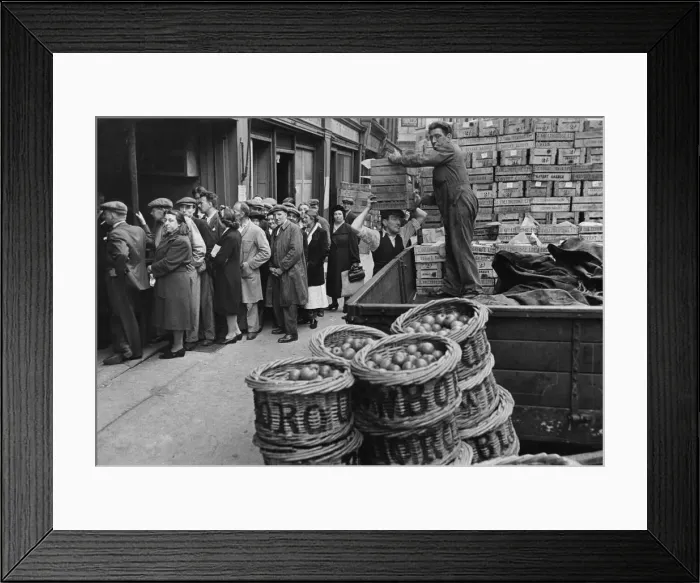 Framed Print : Tomatoes at Covent Garden 10th June 1942. Queue of retailers waiting for tomatoes Framed Print : Tomatoes at Covent Garden 10th June 1942. Queue of retailers waiting for tomatoes