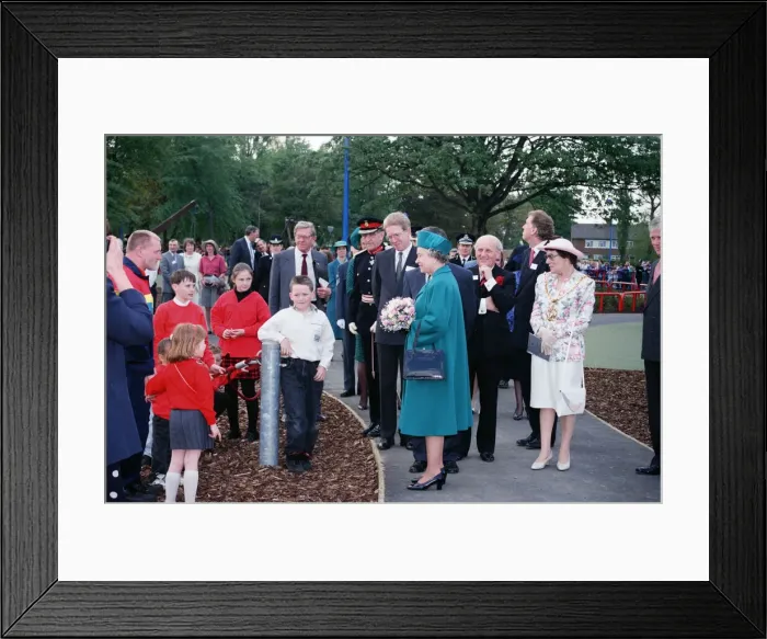 Framed Print : Queen Elizabeth II visiting Middlesbrough to open Pallister Park Framed Print : Queen Elizabeth II visiting Middlesbrough to open Pallister Park