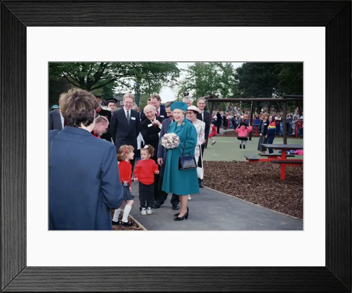 Framed Print : Queen Elizabeth II visiting Middlesbrough to open Pallister Park