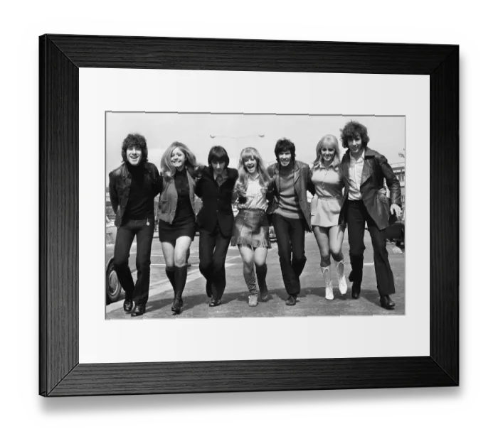 Framed Print : The Tremeloes seen here at Heathrow Airport with their girlfriends 26th April 1969