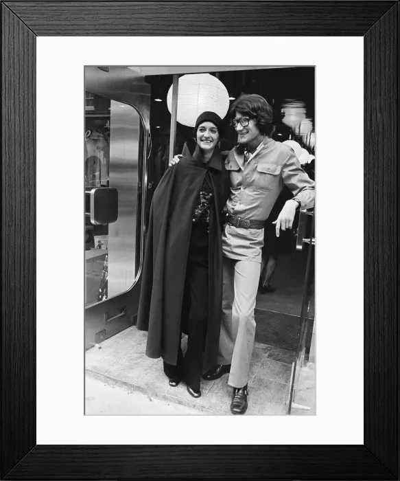 Framed Print : Yves Saint Laurent, designer pictured with muse Louise de La Falaise Framed Print : Yves Saint Laurent, designer pictured with muse Louise de La Falaise