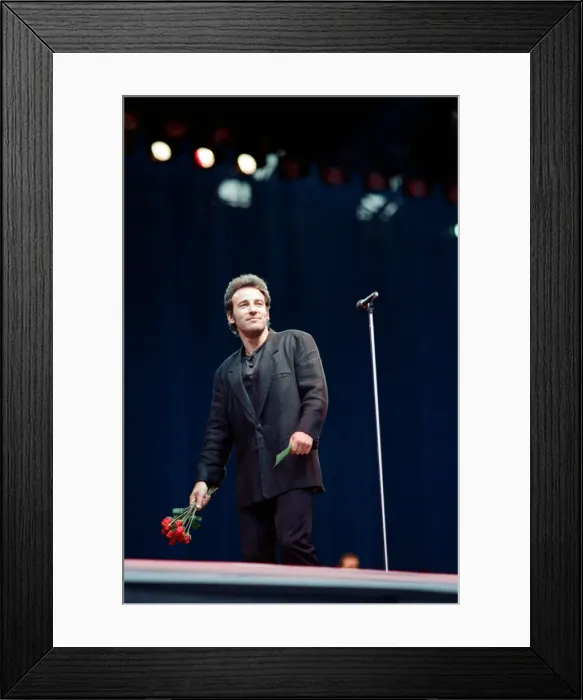 Framed Print : Bruce Springsteen, in concert on his Tunnel of Love Express Tour, Wembley Stadium, London