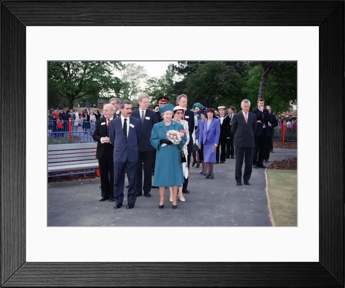 Framed Print : Queen Elizabeth II visiting Middlesbrough to open Pallister Park. 18th May 1993 Framed Print : Queen Elizabeth II visiting Middlesbrough to open Pallister Park. 18th May 1993