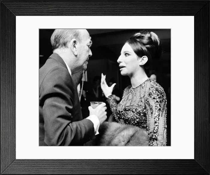 Framed Print : Barbra Streisand, Reception at American Embassy, after benefit performance at the embassy Framed Print : Barbra Streisand, Reception at American Embassy, after benefit performance at the embassy