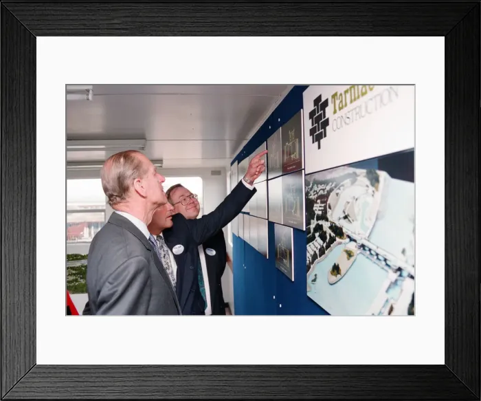 Framed Print : Prince Philip visiting Tees Barrage. 18th May 1993