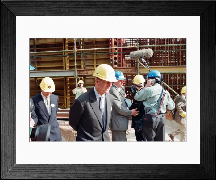 Framed Print : Prince Philip visiting Tees Barrage. 18th May 1993 Framed Print : Prince Philip visiting Tees Barrage. 18th May 1993