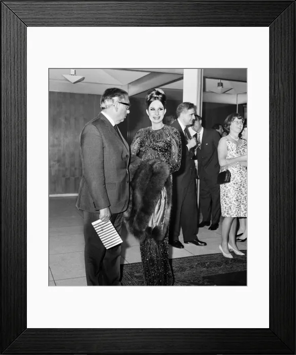 Framed Print : Barbra Streisand, Reception at American Embassy, after benefit performance at the embassy Framed Print : Barbra Streisand, Reception at American Embassy, after benefit performance at the embassy