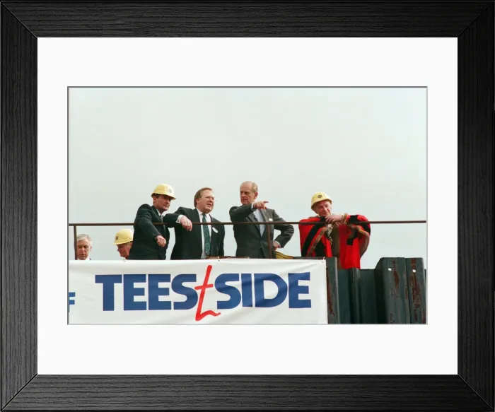 Framed Print : Prince Philip visiting Tees Barrage. 18th May 1993 Framed Print : Prince Philip visiting Tees Barrage. 18th May 1993