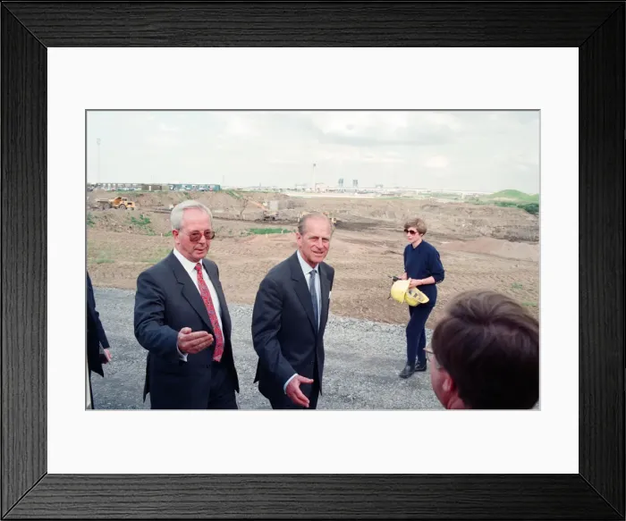 Framed Print : Prince Philip visiting Tees Barrage. 18th May 1993 Framed Print : Prince Philip visiting Tees Barrage. 18th May 1993