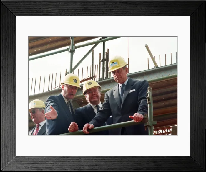 Framed Print : Prince Philip visiting Tees Barrage. 18th May 1993 Framed Print : Prince Philip visiting Tees Barrage. 18th May 1993