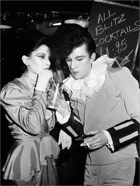 Steve Strange and Julia at The Blitz Club in Covent Garden. 13th February 1980
