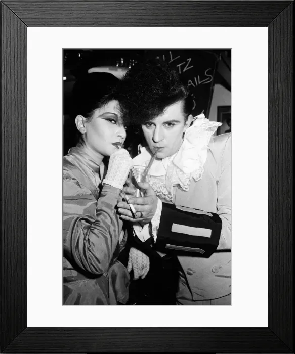 Framed Print : Steve Strange and Julia at The Blitz Club in Covent Garden. 13th February 1980 Framed Print : Steve Strange and Julia at The Blitz Club in Covent Garden. 13th February 1980