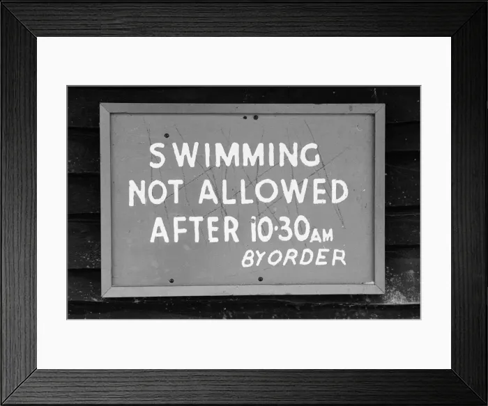 Framed Print : No Swimming Sign hear frozen lake, Sutton Park, Birmingham, England, 17th February 1986 Framed Print : No Swimming Sign hear frozen lake, Sutton Park, Birmingham, England, 17th February 1986