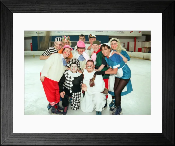 Framed Print : Regulars from the Cleveland Hotel, Middlesbrough held a fancy dress ice skate Framed Print : Regulars from the Cleveland Hotel, Middlesbrough held a fancy dress ice skate