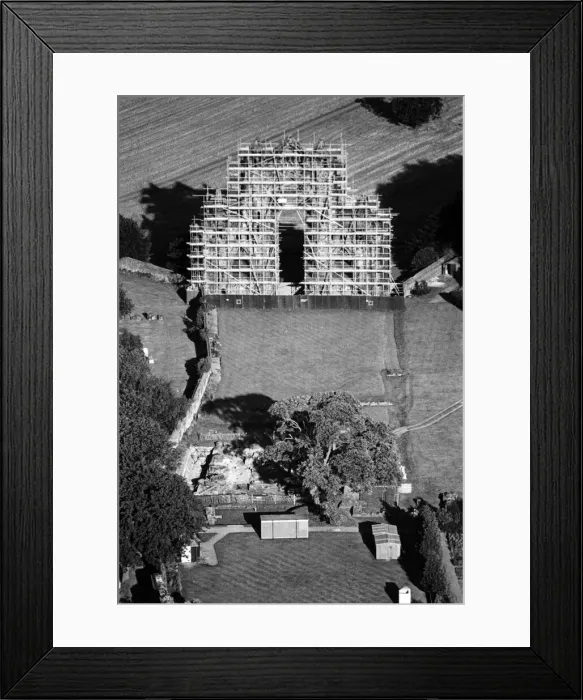 Framed Print : Gisborough Priory covered in scaffolding. 16th September 1986 Framed Print : Gisborough Priory covered in scaffolding. 16th September 1986