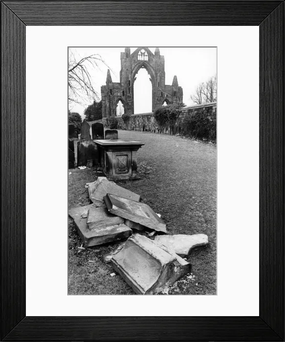 Framed Print : Churchyard vandals are destroying Guisboroughs historic heritage Framed Print : Churchyard vandals are destroying Guisboroughs historic heritage